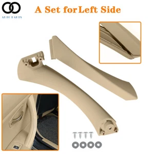 For BMW E90 328i Left Rear Beige Door Panel Handle Pull Trim Cover Inner&Outer - Picture 1 of 9