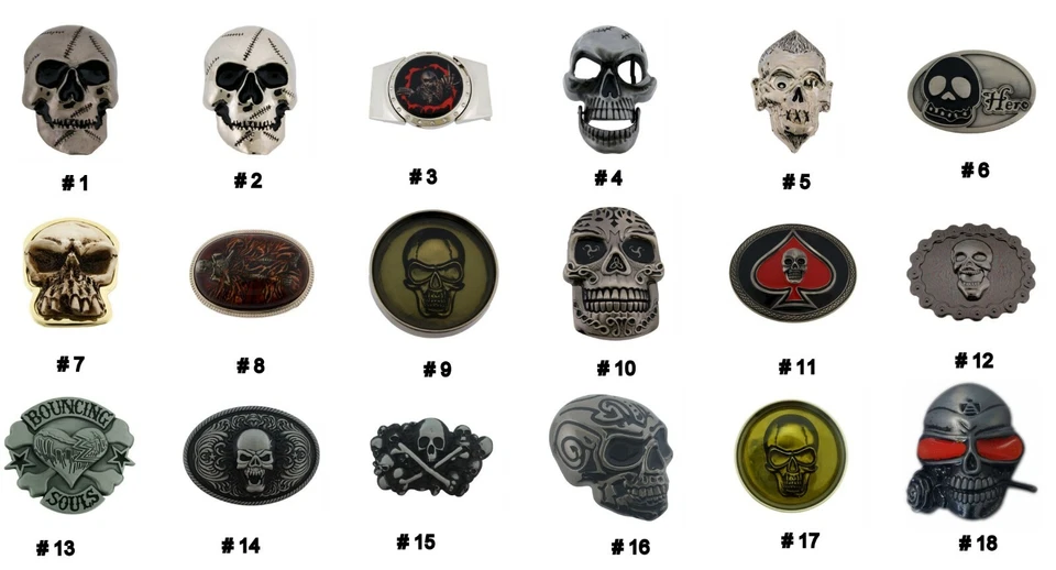 Nuevo Hombres Mujeres Halloween Fiesta Disfraz Calavera Pirata Esqueleto Xbones Cinturón Hebillas Foto 1 de 4