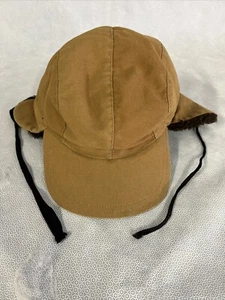 Beaver Brand Canvas Work Hunting Hat Trapper Style Ear Flaps Size M 7 1/4 58 USA - Picture 1 of 24