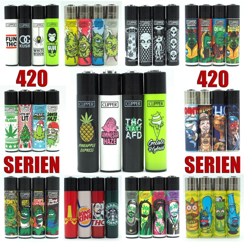 Clipper Feuerzeuge 420 Sets Viele Serien Weed Slogan, Plantz, Leaves, Cogollitos