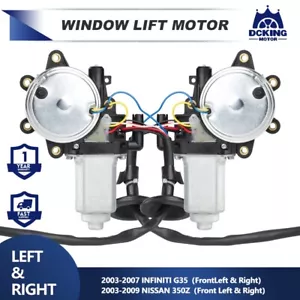2X Window Motors For 03-07 Infiniti G35 & 03-09 Nissan 350Z Front Left And Right - Picture 1 of 24