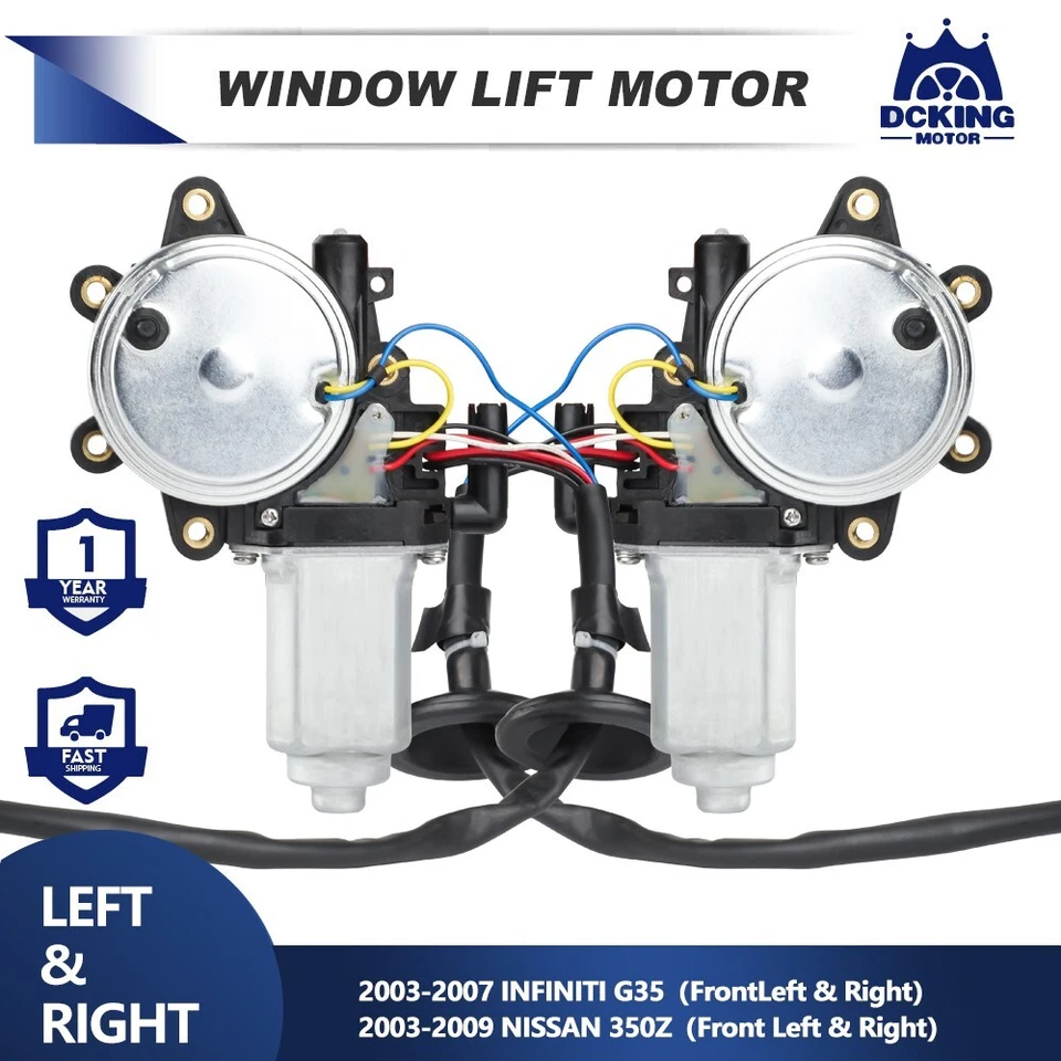 2X Window Motors For 03-07 Infiniti G35 & 03-09 Nissan 350Z Front Left And Right - Image 1 of 4