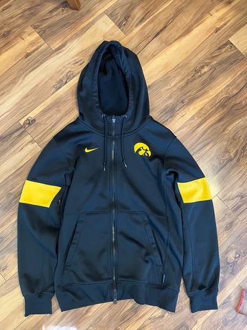 Nike Dri-Fit Jacket Men’s S Black Full Zip Hoodie Solid Univ Of Iowa Hawkeyes Cover