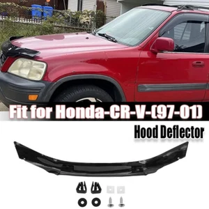 Black Front Bugflector Hood Shield Protector For Honda CRV CR-V 1997 1998-2001 - Picture 1 of 11