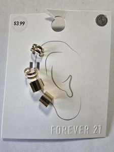 NWT! FOREVER 21 Gold Earrings Ear Cuffs 4 Pack - Picture 1 of 3