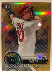2018 BOWMAN CHROME SCOUT'S TOP 100 CARSON KELLY Gold Refractor /50 Diamondbacks