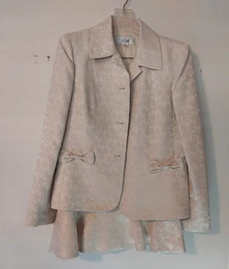 Cream Skirt Suit 2PC  Le Suit Women's SZ 8 wedding party  - Picture 1 of 4
