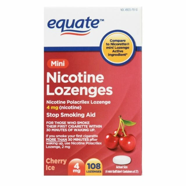 EQUATE 45605 Nicotine Polacrilex Lozenge - 108 Carton