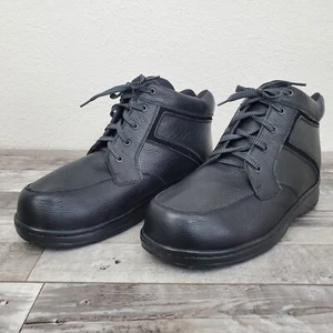 Orthofeet Highline 481 Boots Men's 14 X-Wide Black Leather Ankle Lace-Up Boots - Picture 1 of 12