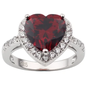 10 mm Herzform Damen Verlobungsring Sterlingsilber Metall Größen - Bild 1 von 11