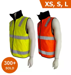 XS, S, L, XL Hi Vis Vest Jacket Viz Reversible Safety Work Wear Reflective Tape - Picture 1 of 3