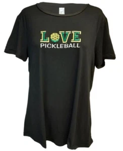 LOVE PICKLEBALL DAMEN SCHLAFSHIRT SCHWARZ MC SPORTSWEAR L/XL - Bild 1 von 1