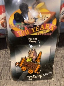 Disney Pin Disney Store 100 Years Pin 31 Dopey New Card - Picture 1 of 3