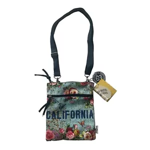 Robin Ruth Umhängetasche Handtasche California blau Blumen Neu mit Etikett klein Canvas Statement - Bild 1 von 8