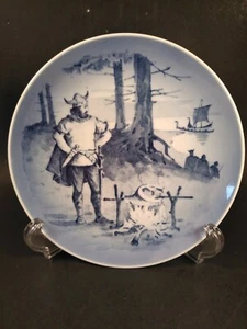 1974 Royal Copenhagen Denmark Viking Cooking on Fire Wall Plates - Picture 1 of 6