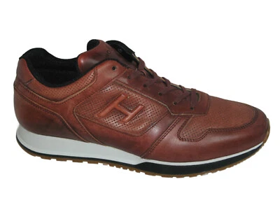 Zapato Deportivo Informal Hogan Rayas en H Cuero EE. UU. Hombres Talla 8 Borgoña Hecho en Italia $595 Foto 1 de 4