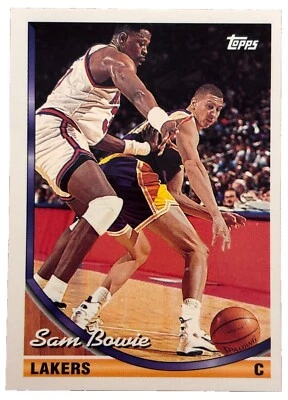 Brand New: Vintage 1993-94 topps Sam Bowie Los Angeles Lakers Trading Card - Image 1 of 2