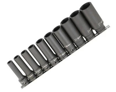 KOKEN 1/2" DEEP IMPACT SOCKET SET (10 PCS / 6PT) RS14301M/10 - Image 1 of 2