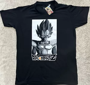 Dragon Ball Z Vegeta Large L Black Short Sleeve T-shirt NEW Super Saiyan Goku - Picture 1 of 6
