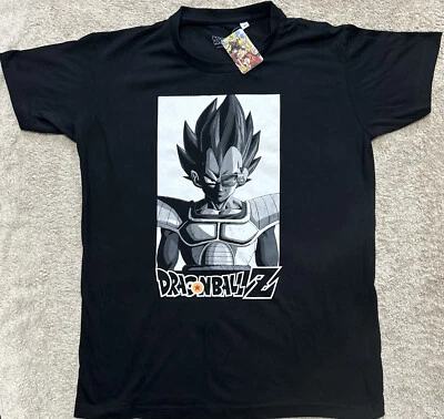 Camiseta Dragon Ball Z Vegeta Mediana L Negra Mangas Cortas NUEVA Super Saiyan Goku Foto 1 de 4