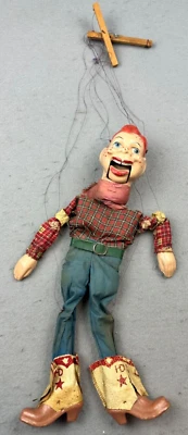 ВИНТАЖНЫЙ HOWDY DOODY 1950-Х МАРИОНЕТКА СТРУННАЯ КУКЛА PETER ИГРУШКИ MCM - Изображение 1 из 4