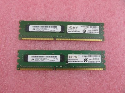 2x Crucial CT51272BD1339 (2x 4GB) DDR3 1333MHz PC3-10600 ECC DIMM 240-Pin RAM - Image 1 of 3