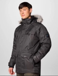 Columbia Barlow Pass 550 Turbo Down Jacket Parka Winter Men's Size: Medium Gray  - Picture 1 of 22