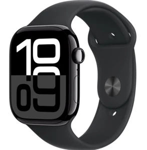 Apple Watch Series 10 GPS 42mm Aluminium Diamantschwarz Sportarmband schwarz NEU - Bild 1 von 2