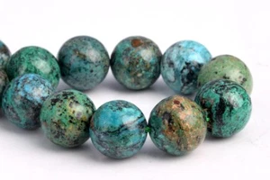"Cuentas sueltas redondas verdes y azules genuinas de 12 mm verde y azul grado AAA 7,5" - Imagen 1 de 3