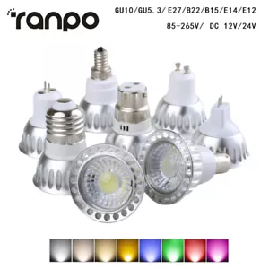 LED COB Spotlight Bulbs 5W Dimmable Lamp GU10 MR16 GU5.3 AC 110V 220V DC 12V 24V - Picture 1 of 20