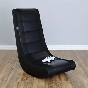 Classic Rocker Floor Gaming Chair PU Faux Leather & Polyester Mesh Kids Teens - Picture 1 of 8