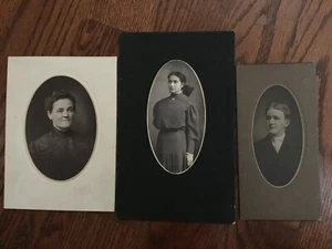Lote de RETRATOS de 3 siglos de antigüedad de mujer joven hombre y matriarca - Imagen 1 de 8