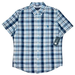 U.S. Polo Assn. #11728 NEW Men's Plaid Short Sleeve Button Up Woven Shirt - Picture 1 of 1