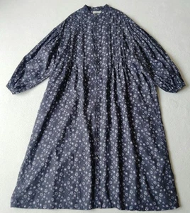 Vestido Ichi Antiques 100% Lino Floral Pintuck Reunido - Imagen 1 de 16