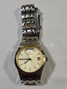 B340 Bulova Accutron Herrenuhr Day Date Teile oder Reparatur Edelstahl " - Bild 1 von 7