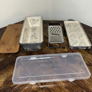 Neu ohne Karton-Temptations 5-teiliges Set mit floraler Spitze grau, Vorbereitung, Backen und Aufbewahren - Bild 1 von 22
