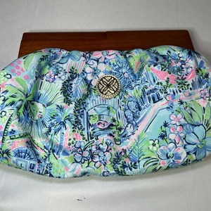 Bolso sin asas Lilly Pulitzer Bermuda estampado Lilly's House nuevo sin etiquetas 9" X 15" - Imagen 1 de 10