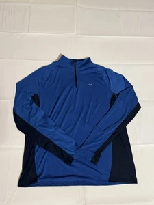 Paradox Baselayer Mens XXL Blue 1/4 Zip Merino Wool Blend Dri Release Pullover - Picture 1 of 7