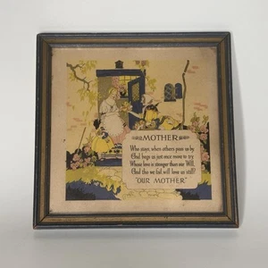 Antique Mother poem picture framed will love Us Still Vintage Decor 5.x5" - Picture 1 of 5