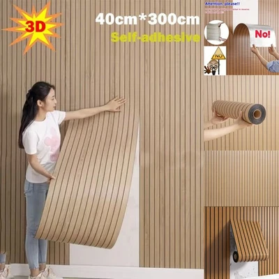 10/20X 3D Tile Grille Sheets Wall Sticker Self-adhesive Wallpaper 40*300cm Decor - Image 1 of 4