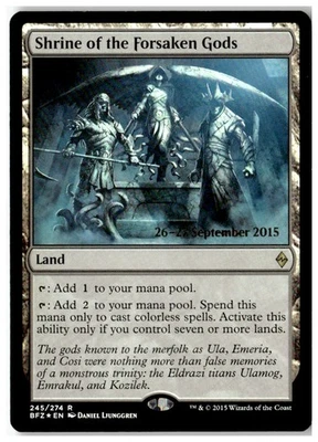 MTG Foil Shrine of the Forsaken Gods - Prerelease Moderately Played English - Image 1 of 2