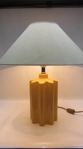 Vintage Tischlampe Keramik Lampe maisgelb '70er Jahre - Picture 1 of 11