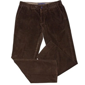 Incotex Corduroy Pants Mens 38x32 Straight Leg Casual Dark Brown Cotton - Picture 1 of 15
