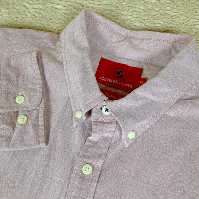 Southern Proper Mens SZ XL Party Animal Oxford Light Red Button-Down Shirt - Image 1 of 4