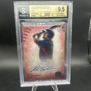 2015 Bowman Inception KYLE SCHWARBER #PA-KS Prospect Red /5 BGS 9.5 10 Auto - Picture 1 of 6