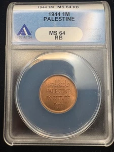 1944 Palästina 1M ANACS MS64 RB 1 Mil British Mandate -655 - Bild 1 von 2