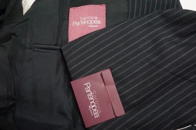 Sartoria Partenopea Dark Blue Striped S130s 2 Pc Suit Jacket Pants 44R BRAND NEW - Image 1 of 4