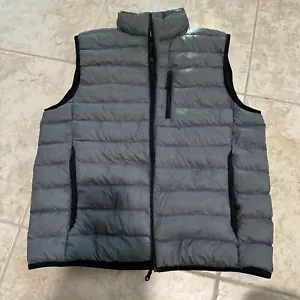 32 Degrees Heat Puffer Vest Mens Medium Gray Zip Up Outdoors Lightweight - Picture 1 of 6