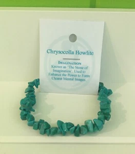 Chrysocolla Howlite Crystal Chip Bracelet - Imagination | New with info tag - Picture 1 of 1