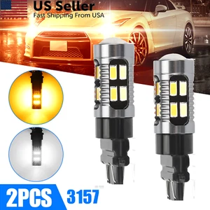 2X 3157 Switchback LED Turn Signal Light 4157na 3457a LED Bulbs 3156 White Amber - Picture 1 of 12